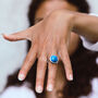 Silver Plated Blue Agate Ring, thumbnail 1 of 4
