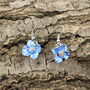 Poppy Blue Flower Drop Earrings, thumbnail 1 of 4