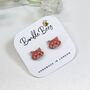 Wooden Red Panda Stud Earrings, thumbnail 1 of 4