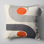 Orange And Black Geometric Abstract Bauhaus Ivory Cushion Cover, thumbnail 4 of 7