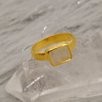 Rainbow Moonstone Gold Ring, 5 of 12