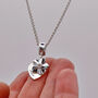 Forget Me Not Memorial Heart Personalised Silver Necklac, thumbnail 2 of 7
