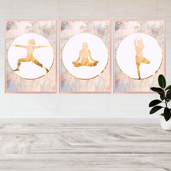 Yoga Gold Marble Wall Art Print Mothers Day Gift, 5 of 6