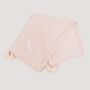 Personalised Pink Cashmere Blend Blanket With Pom Poms, thumbnail 3 of 7