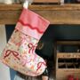 Luxury Bow Christmas Stocking 100% Cotton, thumbnail 1 of 6