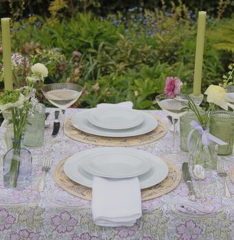 Purple And Green Floral Tablecloth, 6 of 9