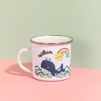 Personalised Children's Whale Enamel Mug, 2 of 7
