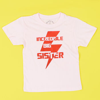 'Incredible Big Sister' Announcement Kids T Shirt, 4 of 4