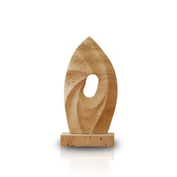Spiral Travertine Sculpture With Swirling Form, 3 of 3