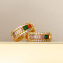 Thick Stacked Rainbow Ring, Colourful Baguette Stones, thumbnail 1 of 4