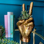 Peace Sign Hand Vase Gold, thumbnail 2 of 4