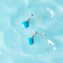 Turquoise Drop Stud Earrings Second Light Collection, thumbnail 4 of 4