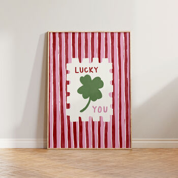 Lucky You Striped Wall Art Print, 2 of 8