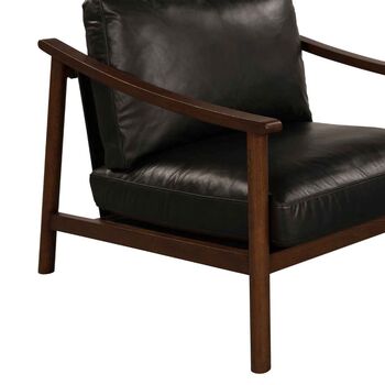 Norman Black Leather Armchair, 5 of 6