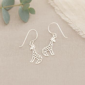 Stand Tall Stand Proud Sterling Silver Giraffe Hook Earrings, 5 of 9