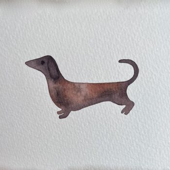 Dachshund Dog Original Watercolour Painting / Card, 5 of 5