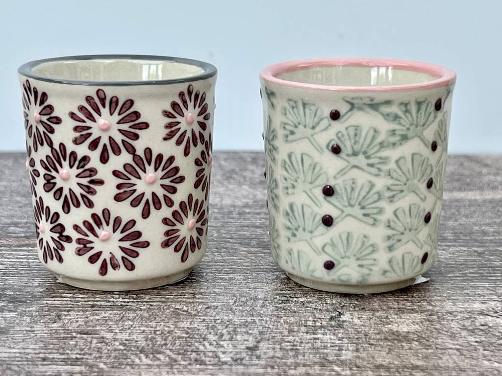 Set Of Two Patterned Egg Cups, 1 of 3