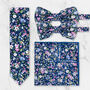 Handmade 100% Cotton Floral Print Tie In Blue And Pink, thumbnail 1 of 7