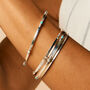 Rajput Serenity Sterling Silver Turquoise And Pearl Birthstone Stacking Bangle, thumbnail 3 of 7