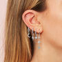 Romilly Crystal Silver Droplet Star Huggie Earrings, thumbnail 2 of 2