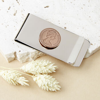 50th Birthday 1976 Halfpenny Coin Money Clip, 3 of 10