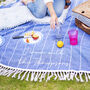 Personalised Round Blue Picnic Or Beach Blanket, thumbnail 2 of 3