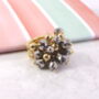 Gold Plated Beaded Cluster Statement Ring, thumbnail 1 of 2