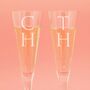 Personalised Pair Of Monogram Champagne Flutes, thumbnail 2 of 3