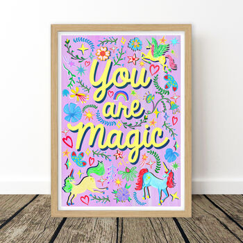 You Are Magic Unicorn Kids Print, 9 of 11