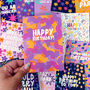 Colourful 'Happy Birthday' Purple Pattern Card, thumbnail 6 of 6