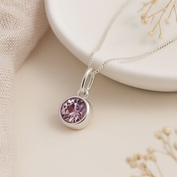Personalised June Birthstone Necklace In Sterling Silver, 4 of 10