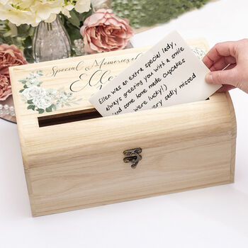 White Roses Funeral Memory And Donation Cards Chest, 3 of 3