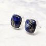 Sapphire September Birthstone Silver Stud Earrings, thumbnail 2 of 4