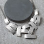 Silver Colour Layered Rectangle Statement Necklace, thumbnail 1 of 5