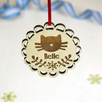 Personalised Cat Christmas Decoration, 2 of 2