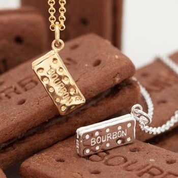 Gold Bourbon Biscuit Charm Necklace, 6 of 6