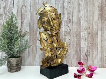Abstract Couple Sculpture With Gold Leaf Detail Gift Ornament, 2 of 9
