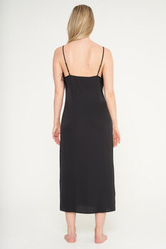 Luxury Silky Black Feather Slip Dress, 4 of 6