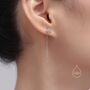 Sterling Silver Forget Me Not Flower Threader Earrings, thumbnail 2 of 10