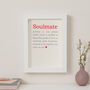 Soulmate Definition Anniversary Valentine's Card, thumbnail 3 of 8