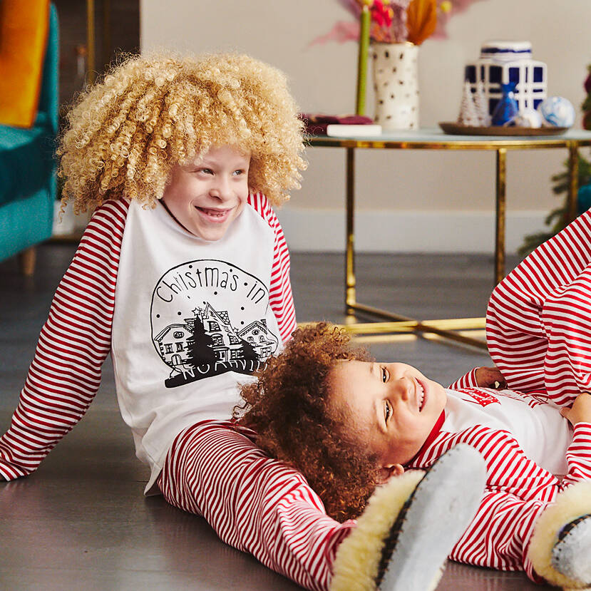 Personalised Snow Globe Kids Christmas Pyjamas, 1 of 3