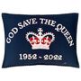 God Save The Queen Navy Wool Jubilee Cushion, thumbnail 1 of 2