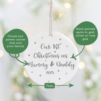 Our First Christmas As Parents Ceramic Decoration, 2 of 5