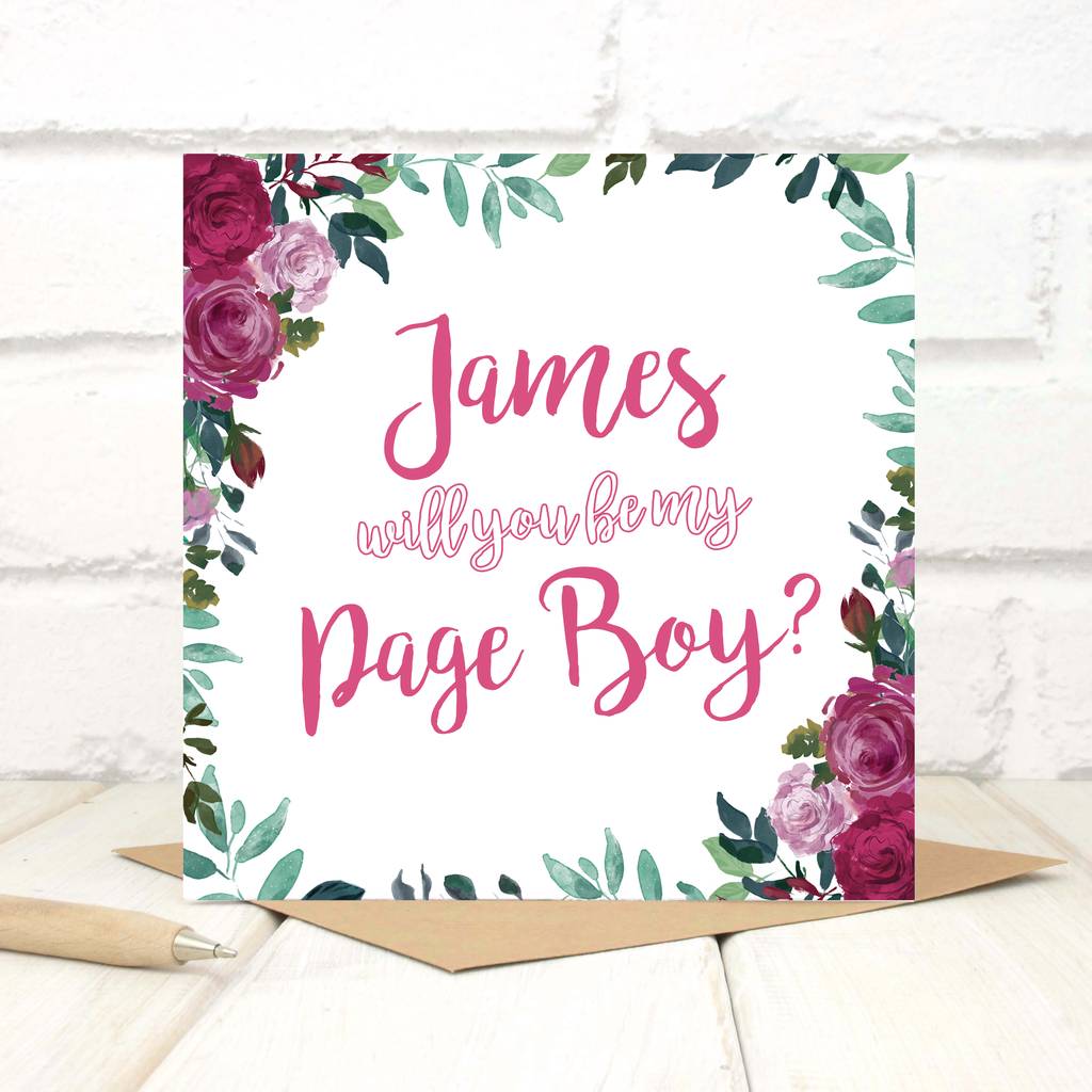 Personalised Will You Be My Page Boy Card By Chi Chi Moi