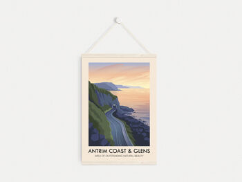 Antrim Coast And Glens Aonb Travel Poster Art Print, 6 of 8