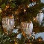 Set Of Three Antique Effect Teardrop Christmas Baubles, thumbnail 3 of 8