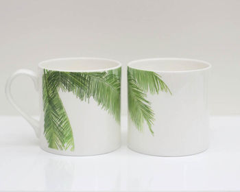 Tropical Palm Leaf Design Bone China Mug, 4 of 10