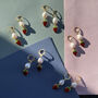 Handmade Strawberry Freshwater Pearl Drop Earrings, thumbnail 6 of 7