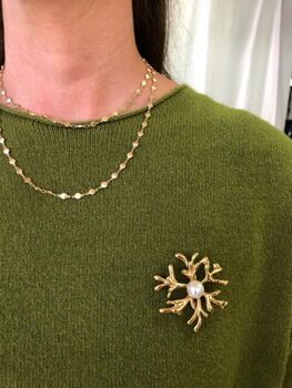 Faux Pearl And Metal Brooch, 2 of 5
