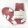 Christmas Cosy Westie Dog Socks With Personalised Gold Label, Warm Socks, thumbnail 3 of 3